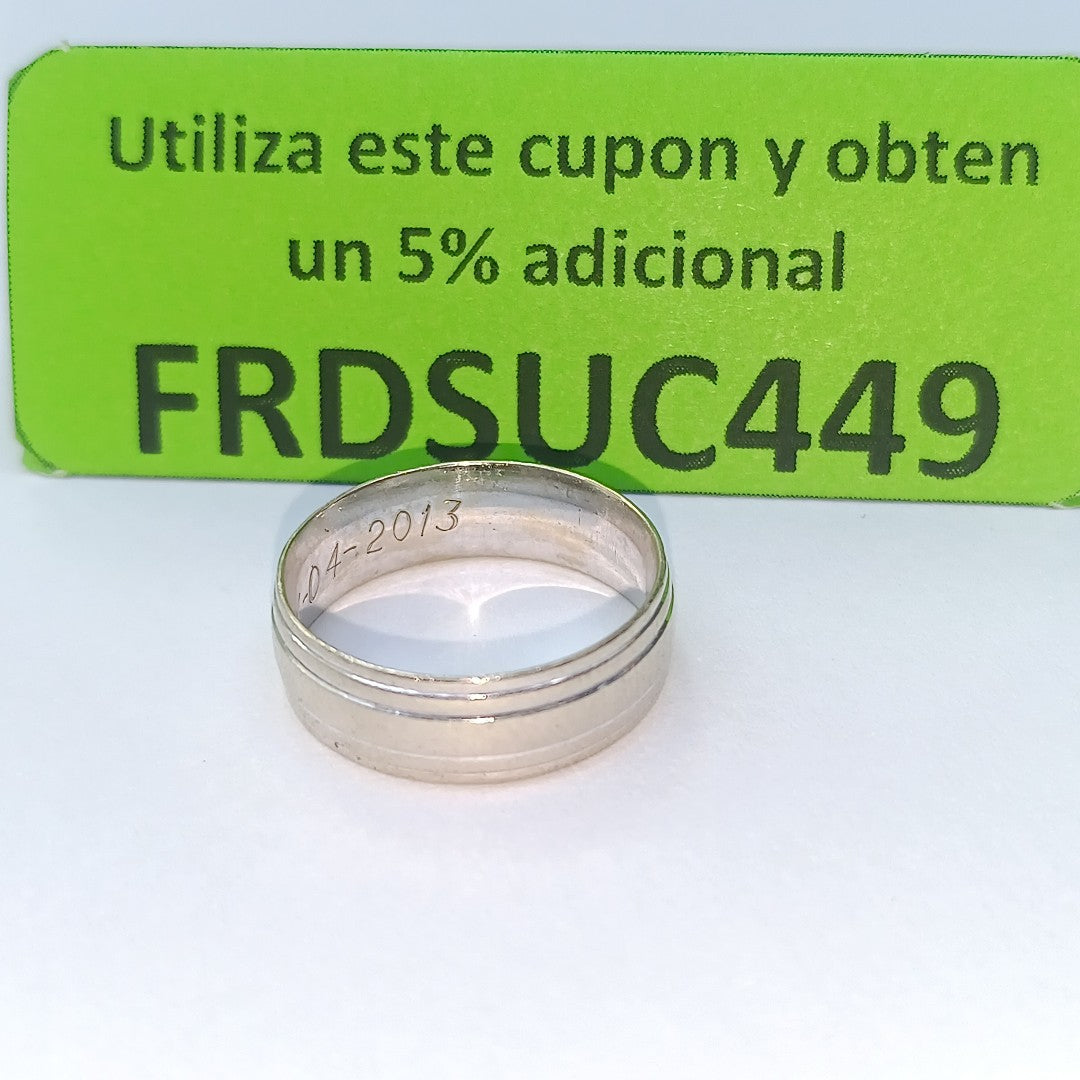 ARGOLLA ORO, ORO BLANCO 14 K 3.8 GRMS (SEMINUEVO)