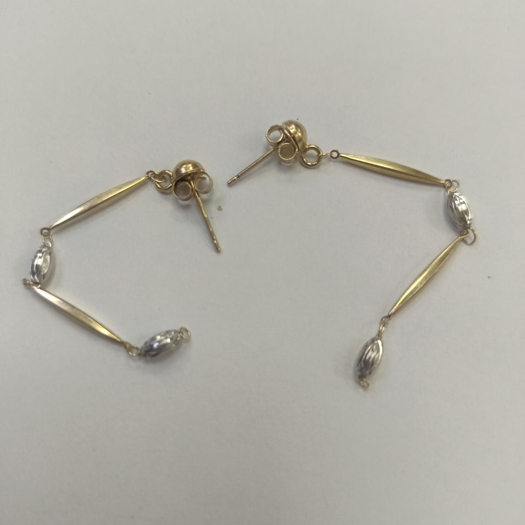 ARETES PAR ORO COMBINADO 14 K 2,20 GRMS (SEMINUEVO)