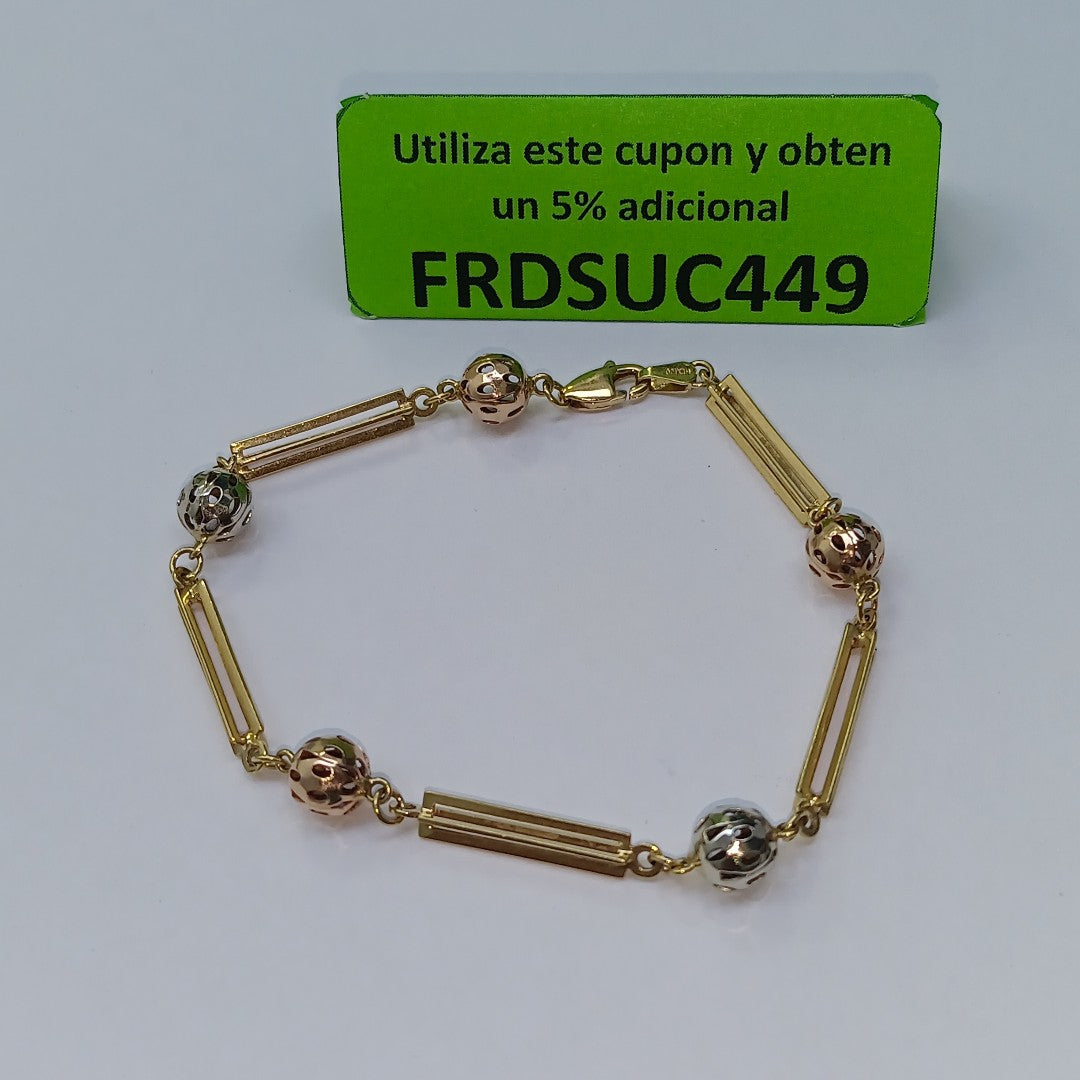 PULSERA ORO COMBINADO 14 K 6.4 GRMS (SEMINUEVO)