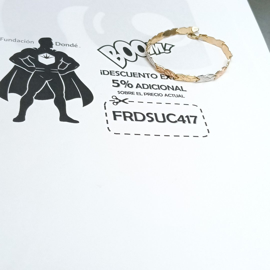 PULSERA ORO, RODIADO 14 K 4.2 GRMS (SEMINUEVO)