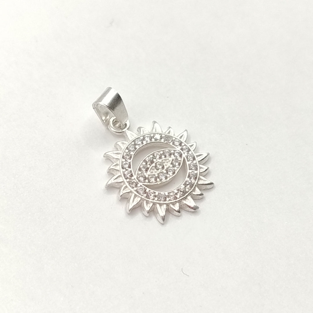 DIJE OJO MAGICO CON CIRCONIAS PLATA .925 1.9 GR (NUEVO)