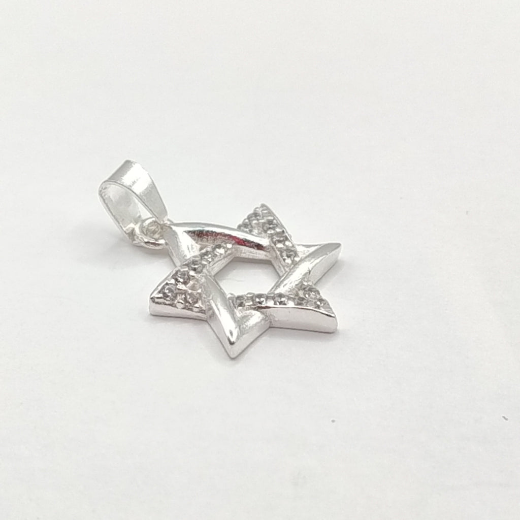 DIJE ESTRELLA DE DAVID C/CIRCONIAS PLATA .925 2.6 GR (NUEVO)