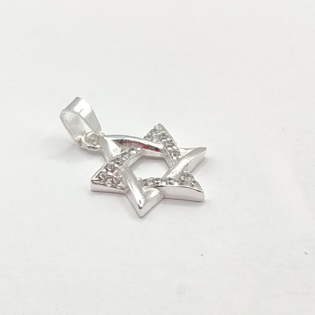 DIJE ESTRELLA DE DAVID C/CIRCONIAS PLATA .925 2.6 GR (NUEVO)