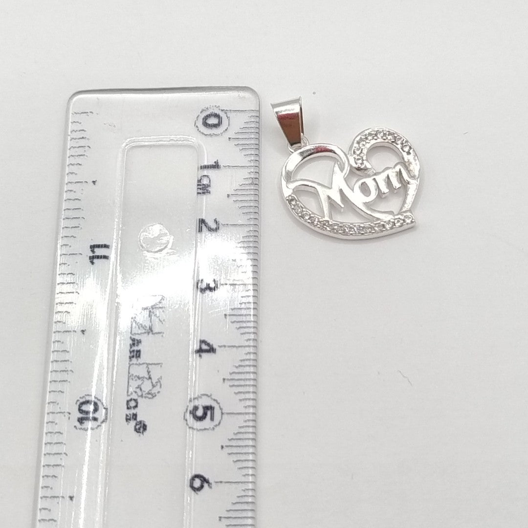 DIJE CORAZON C/CIRCONIAS PLATA .925 3.1 GR (NUEVO)