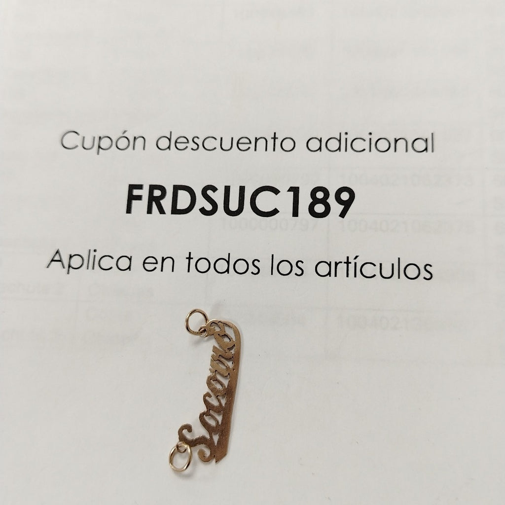 K1 1,00 GRMS 8 K ESPECIFICACIONES COMPLEMENTARIAS DIJE SOCORRO (SEMINUEVO)