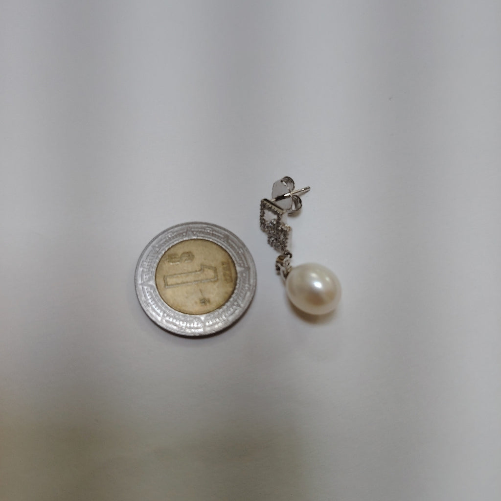 BROQUELES PAR ORO, ORO BLANCO 14 K 3.9 GRMS (SEMINUEVO)