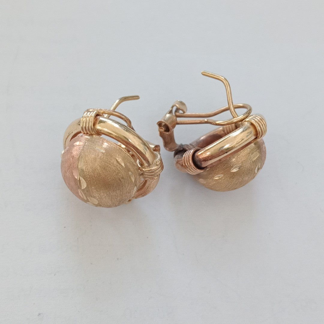 ARETES PAR ORO COMBINADO 10 K 4,70 GRMS (SEMINUEVO)