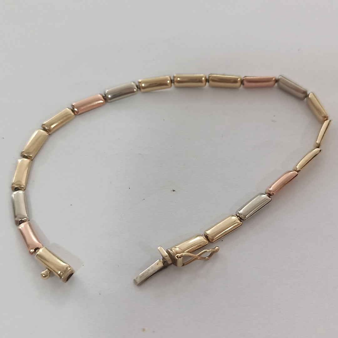 PULSERA ORO COMBINADO 14 K 6,40 GRMS (SEMINUEVO)