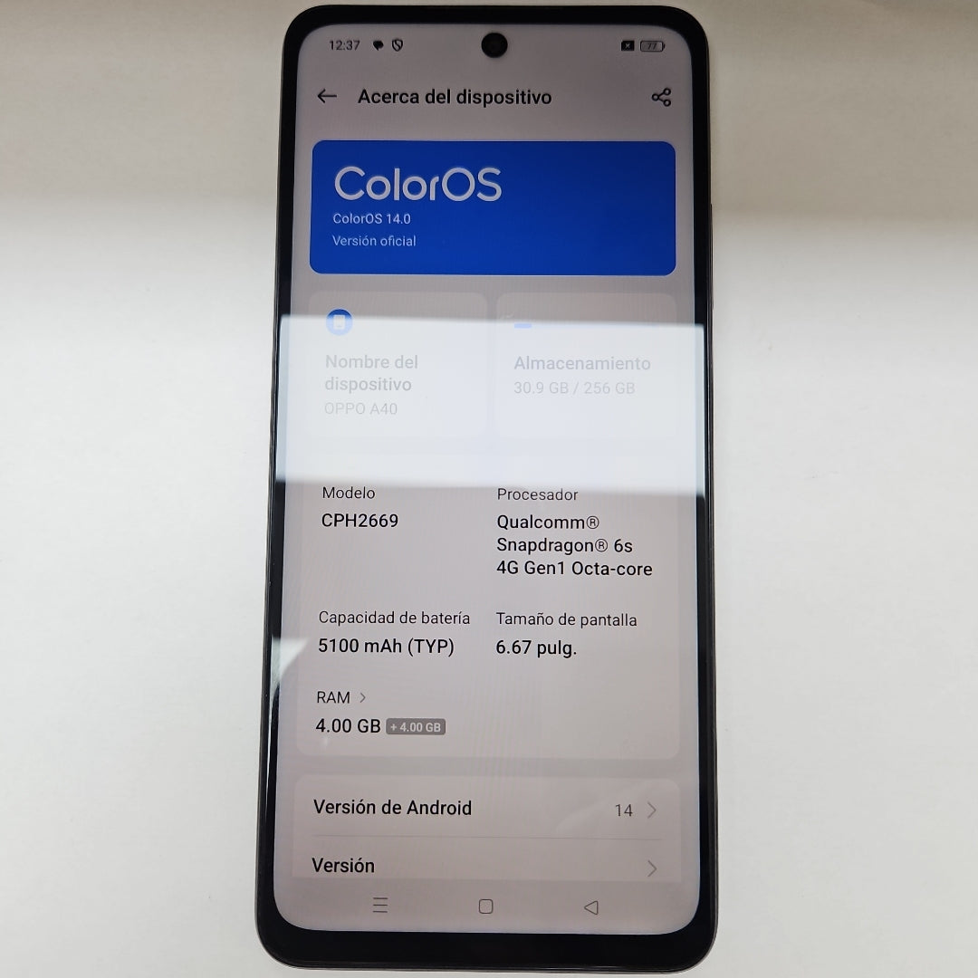 CELULAR OPPO A40 CPH2669 (2024) 256 GB 4 GB RAM (SEMINUEVO)