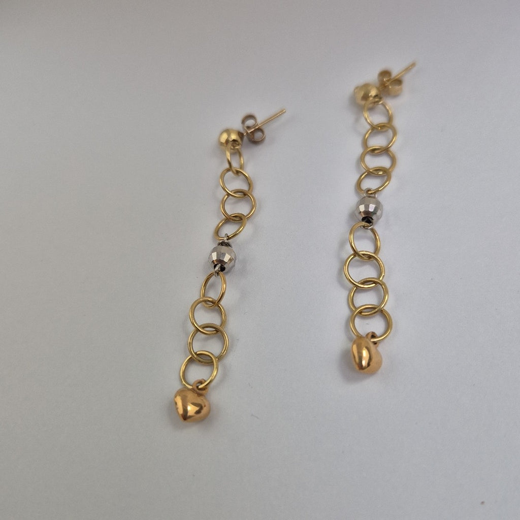 ARETES PAR ORO, ORO COMBINADO 14 K 4.1 GRMS (SEMINUEVO)