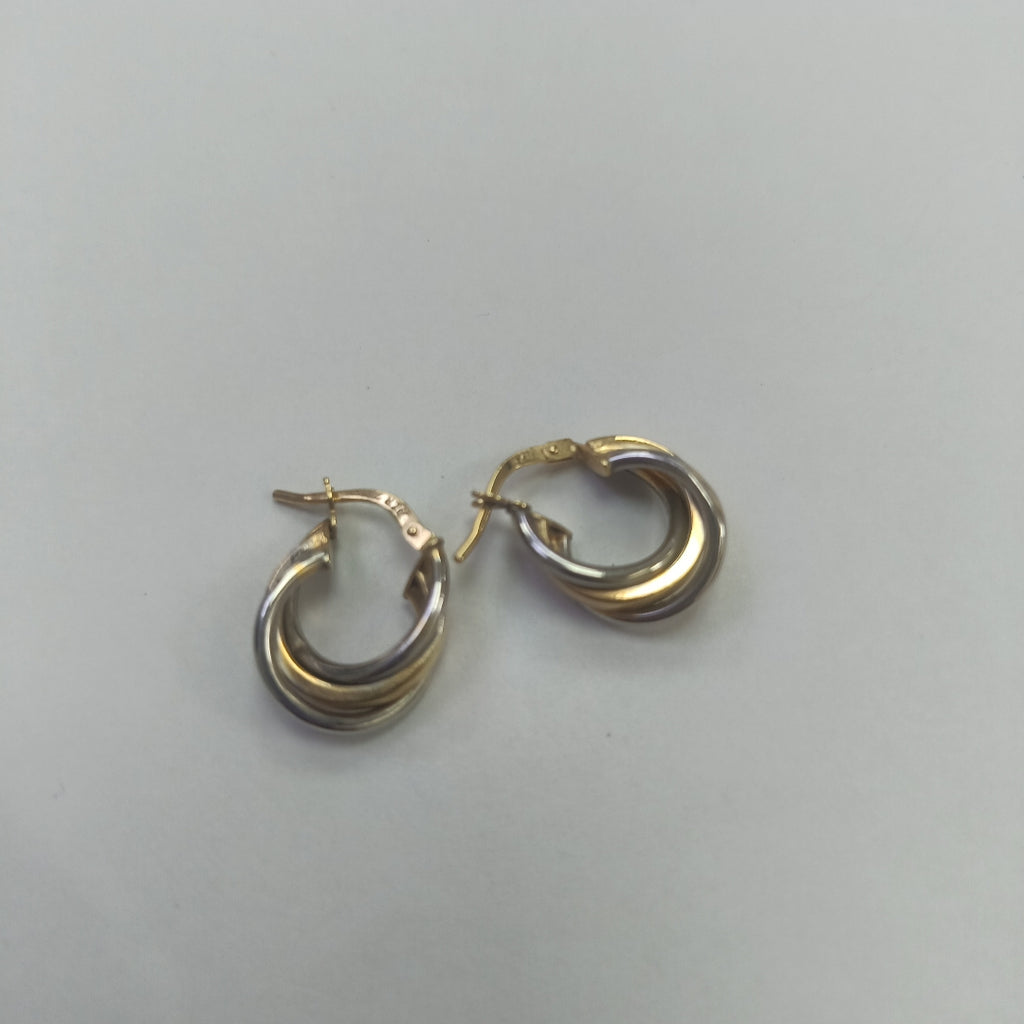 ARRACADAS PAR ORO COMBINADO 14 K 1.6 GRMS (SEMINUEVO)