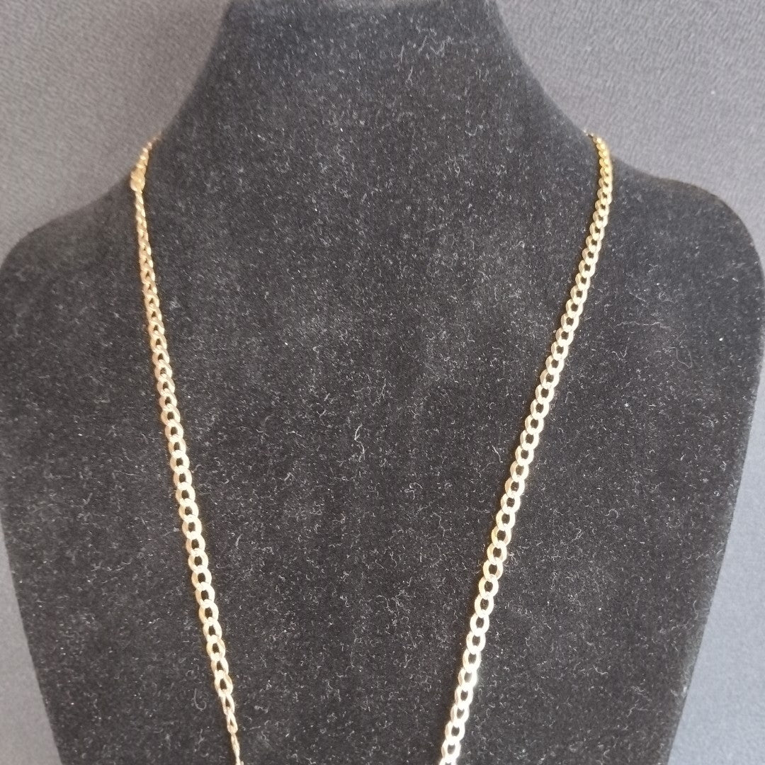 CADENAS BARBADA DIAMANTADA ORO 14K 60 CM 9.5 GR (NUEVO)