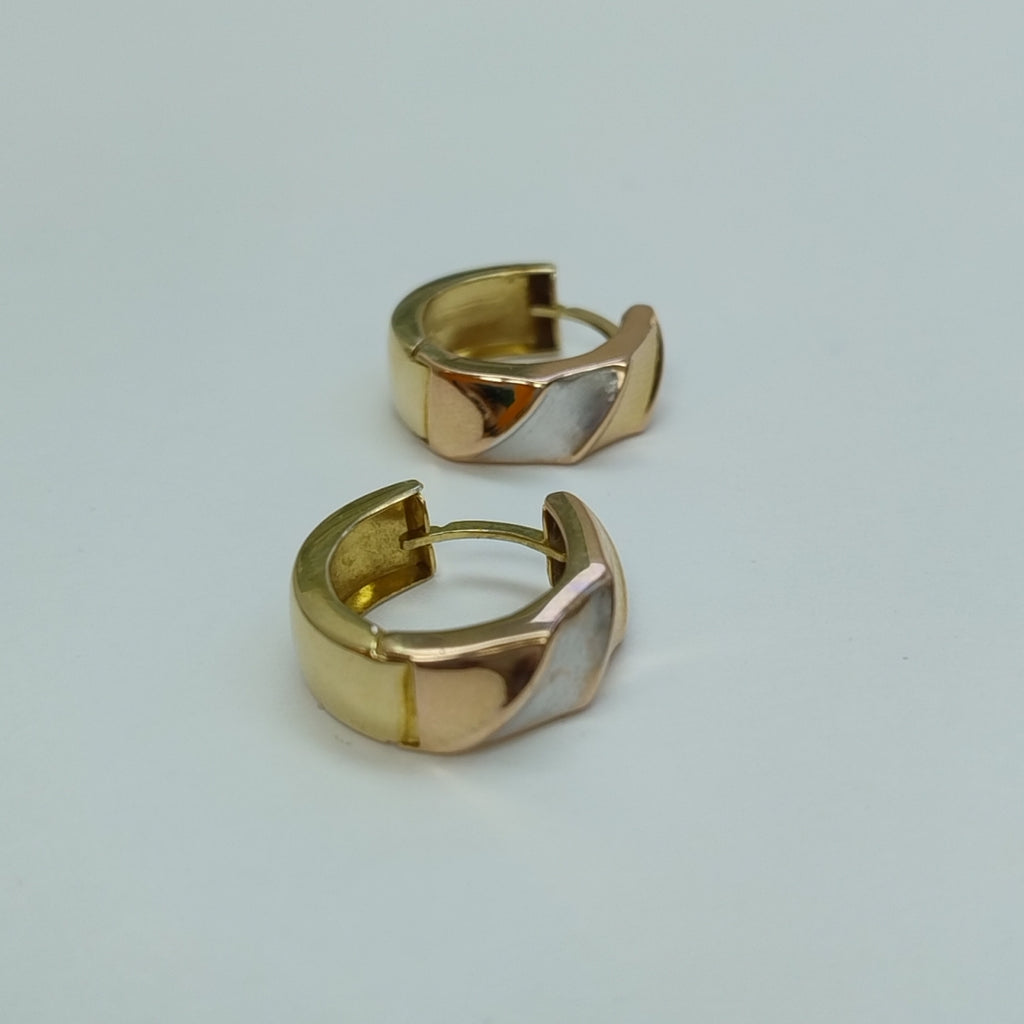 ARRACADAS PAR ORO COMBINADO 14 K 3.4 GRMS (SEMINUEVO)