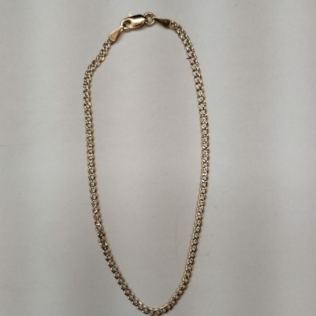 PULSERAS BARBADA DIAMANTADA ORO 14K 18 CM 2.5 GR (NUEVO)