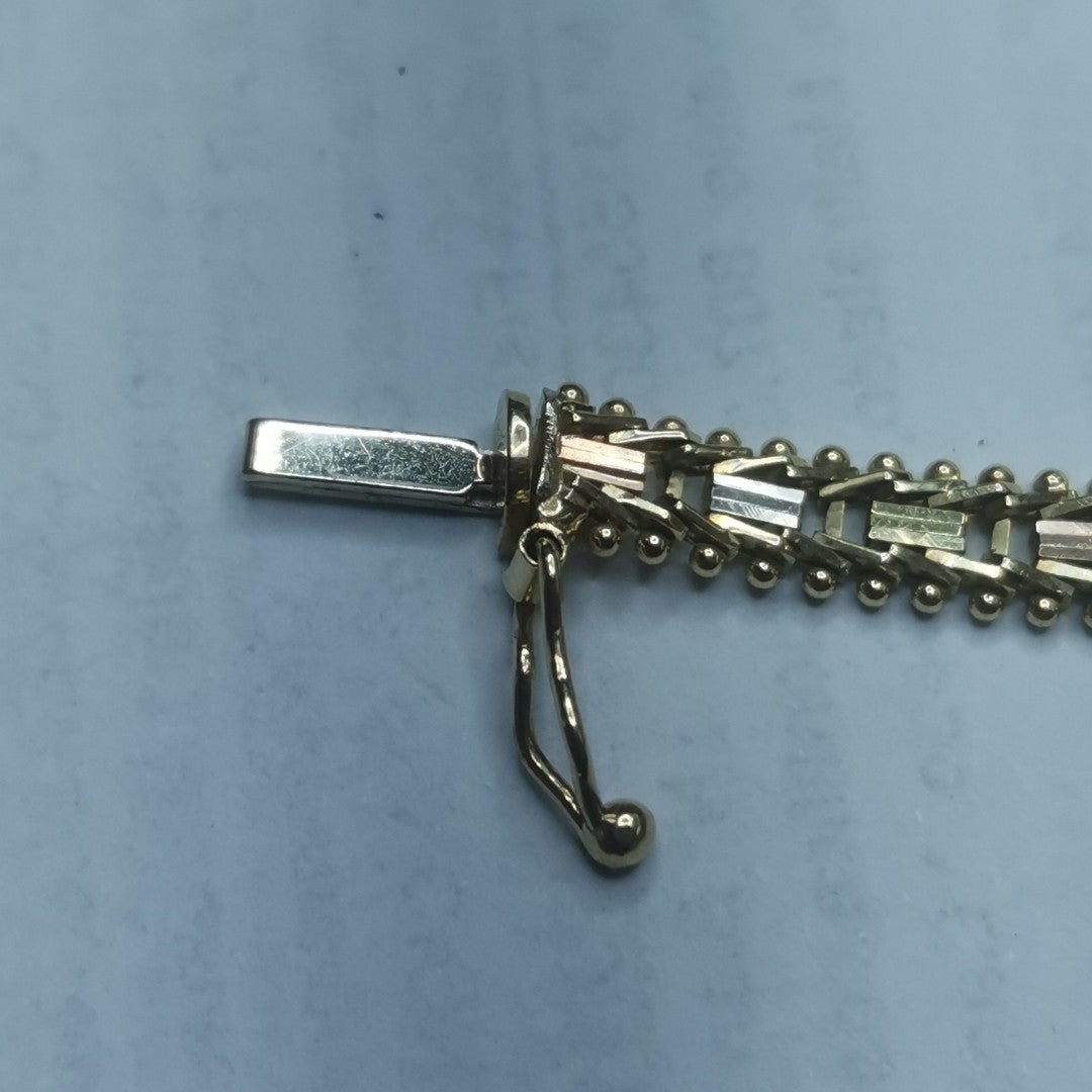 PULSERA ORO COMBINADO 14 K 9.1 GRMS (SEMINUEVO)
