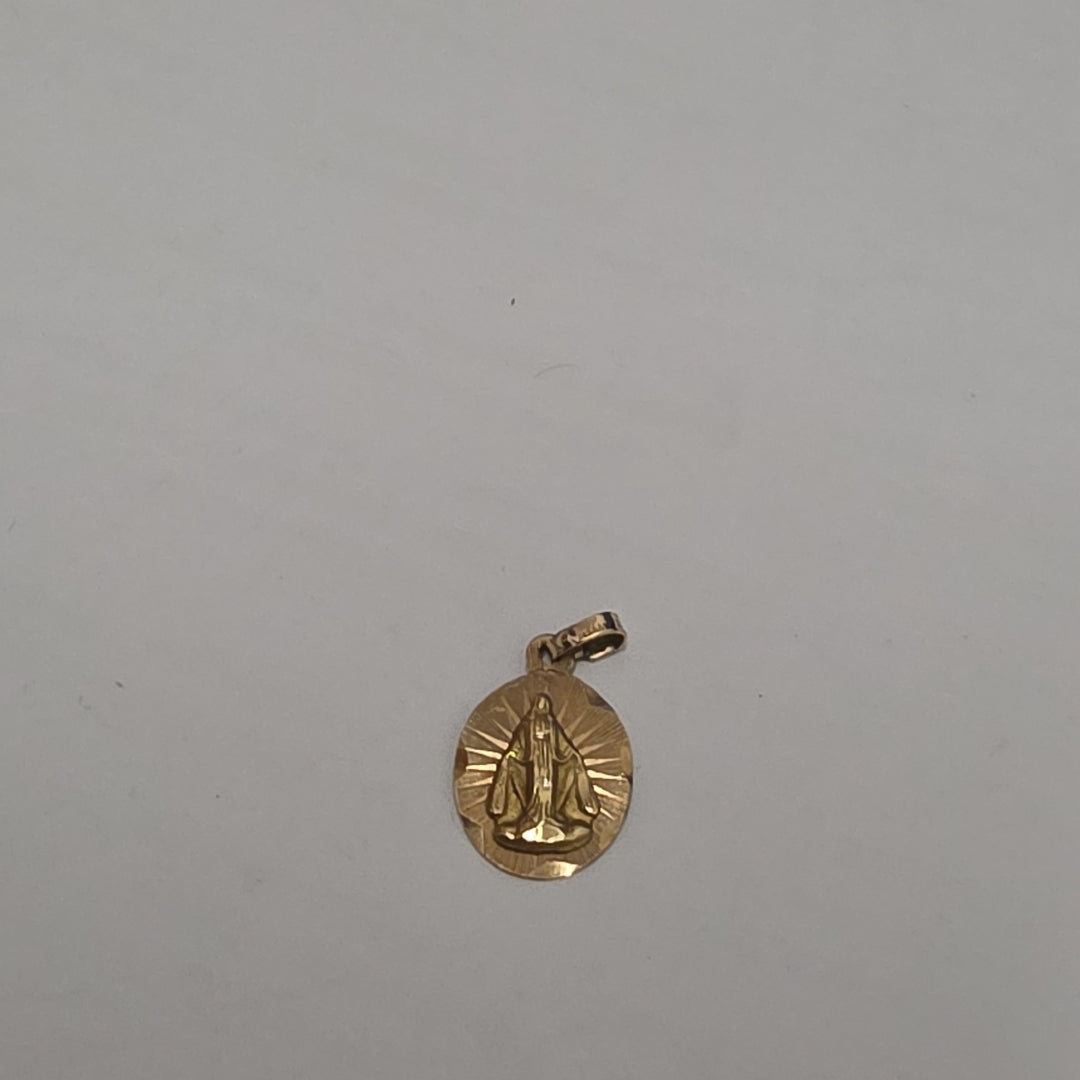 DIJE, MEDALLA RELIGIOSA ORO 14 K 0.7 GRMS (SEMINUEVO)