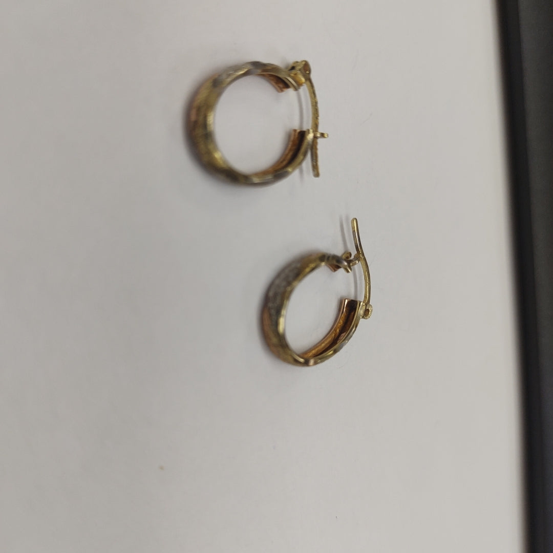 ARRACADAS PAR ORO COMBINADO 14 K 1,70 GRMS (SEMINUEVO)