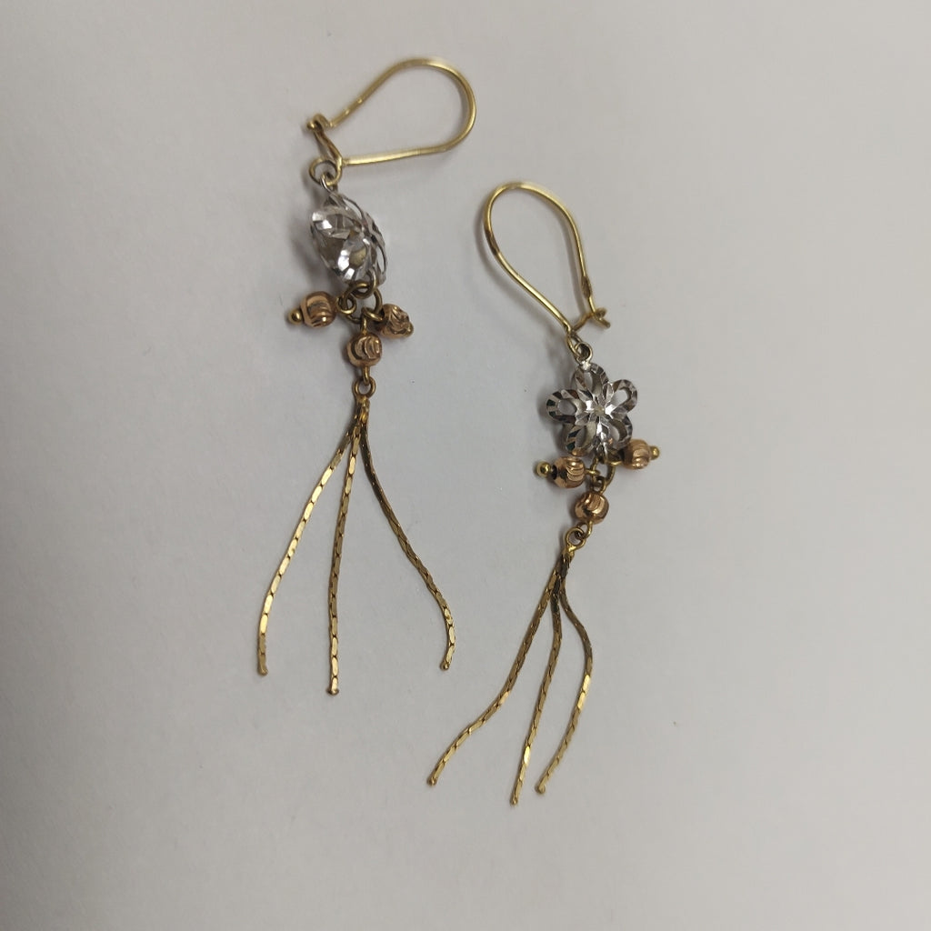 ARETES PAR ORO COMBINADO 14 K 2,00 GRMS (SEMINUEVO)