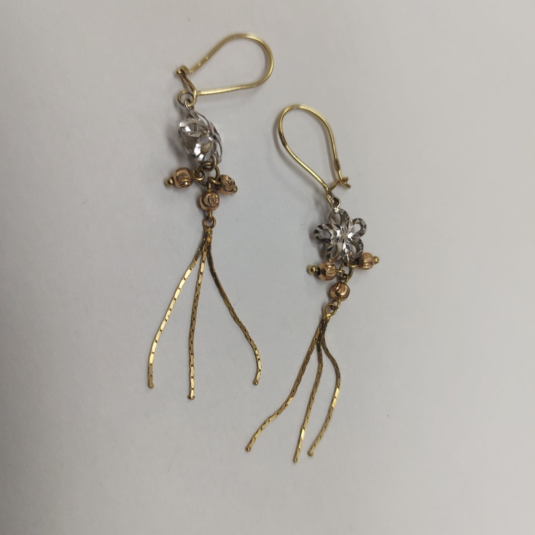 ARETES PAR ORO COMBINADO 14 K 2,00 GRMS (SEMINUEVO)