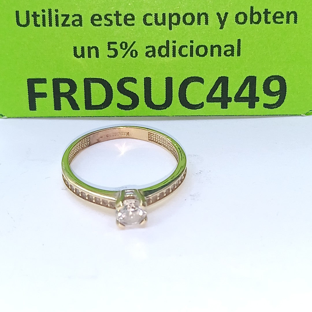 ANILLITO, SOLITARIO ORO 10 K 1.7 GRMS (SEMINUEVO)
