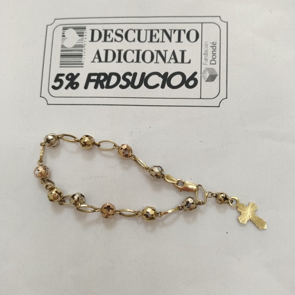 PULSERA ORO, ORO COMBINADO 10 K 5.8 GRMS (SEMINUEVO)
