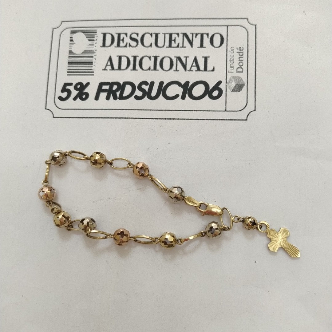 PULSERA ORO, ORO COMBINADO 10 K 5.8 GRMS (SEMINUEVO)