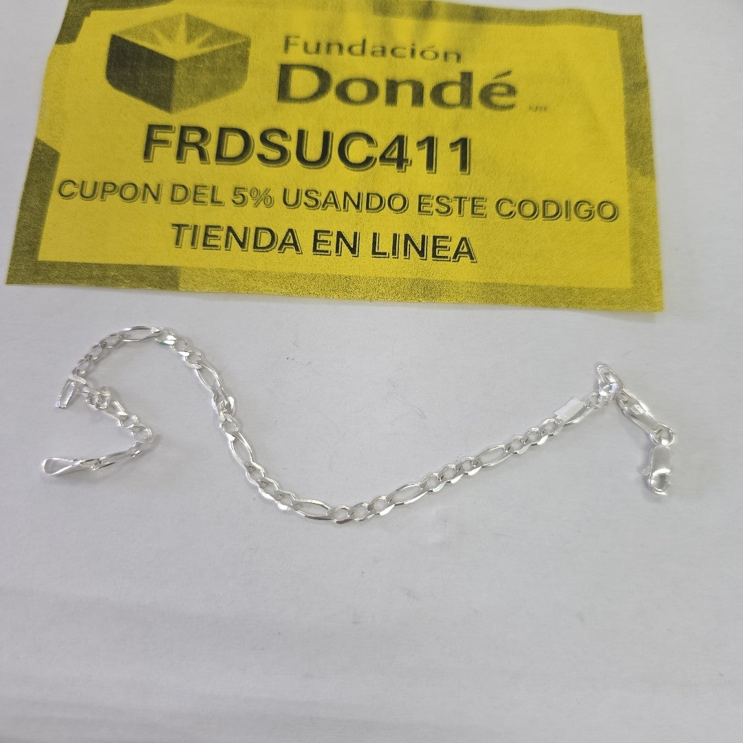 PULSERA TEJIDO 3X1 PLATA .925 21 CM 3.2 GR (NUEVO)