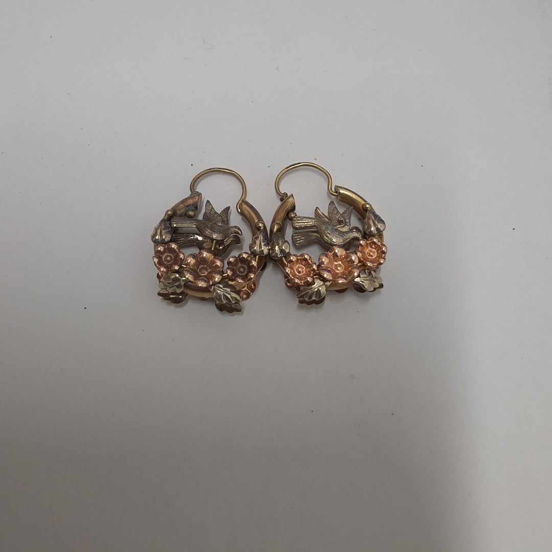 ARETES PAR ORO COMBINADO 10 K 4,80 GRMS (SEMINUEVO)