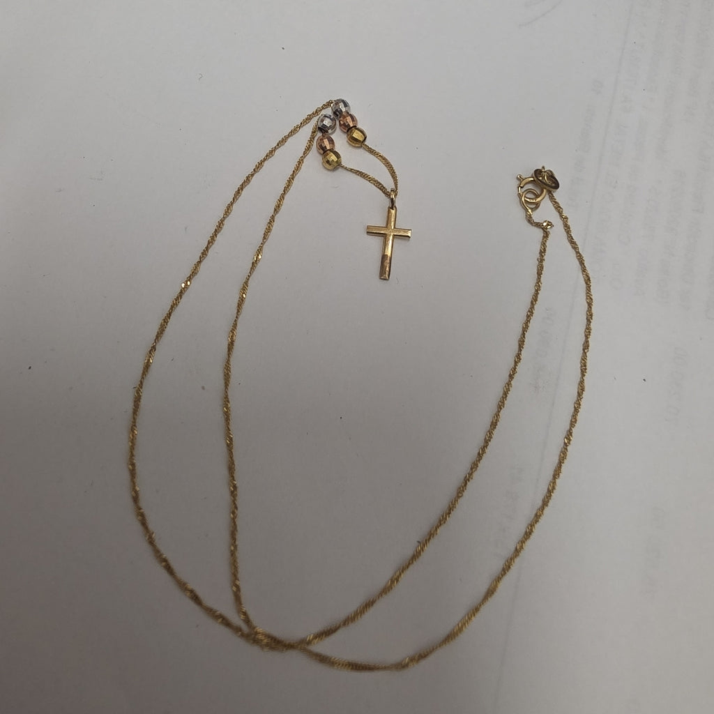 CRUZ,GARGANTILLA ORO COMBINADO 14 K 1,30 GRMS (SEMINUEVO)
