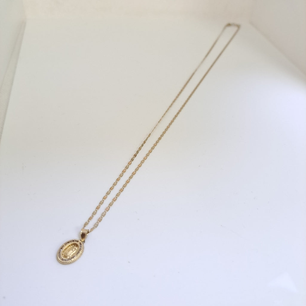 CADENA,MEDALLA RELIGIOSA ORO 10 K 2,20 GRMS (SEMINUEVO)