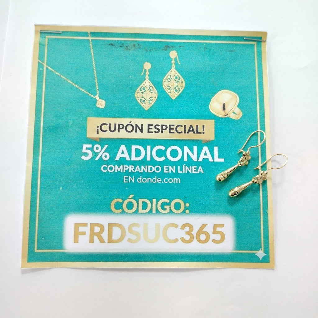 ARETES PAR ORO 14 K 2,20 GRMS (SEMINUEVO)