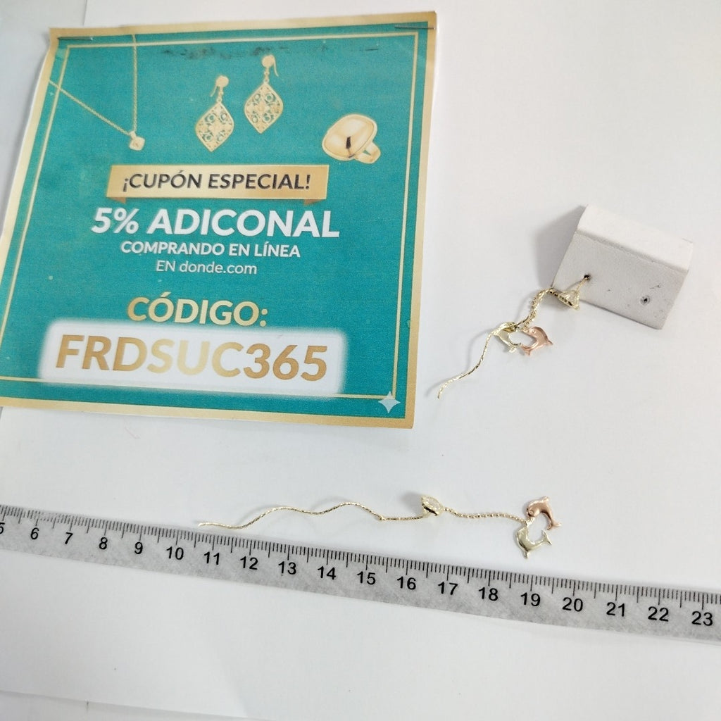 ARETES PAR ORO,ORO COMBINADO 14 K 2,00 GRMS (SEMINUEVO)