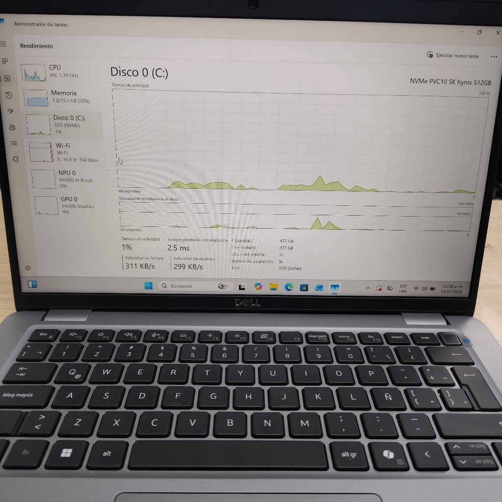 LAPTOP DELL LATITUDE 5450 (2024) 512 GB SSD 16 GB RAM (SEMINUEVO)