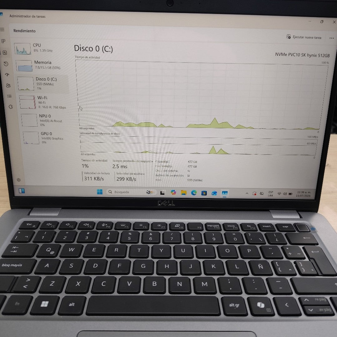 LAPTOP DELL LATITUDE 5450 (2024) 512 GB SSD 16 GB RAM (SEMINUEVO)