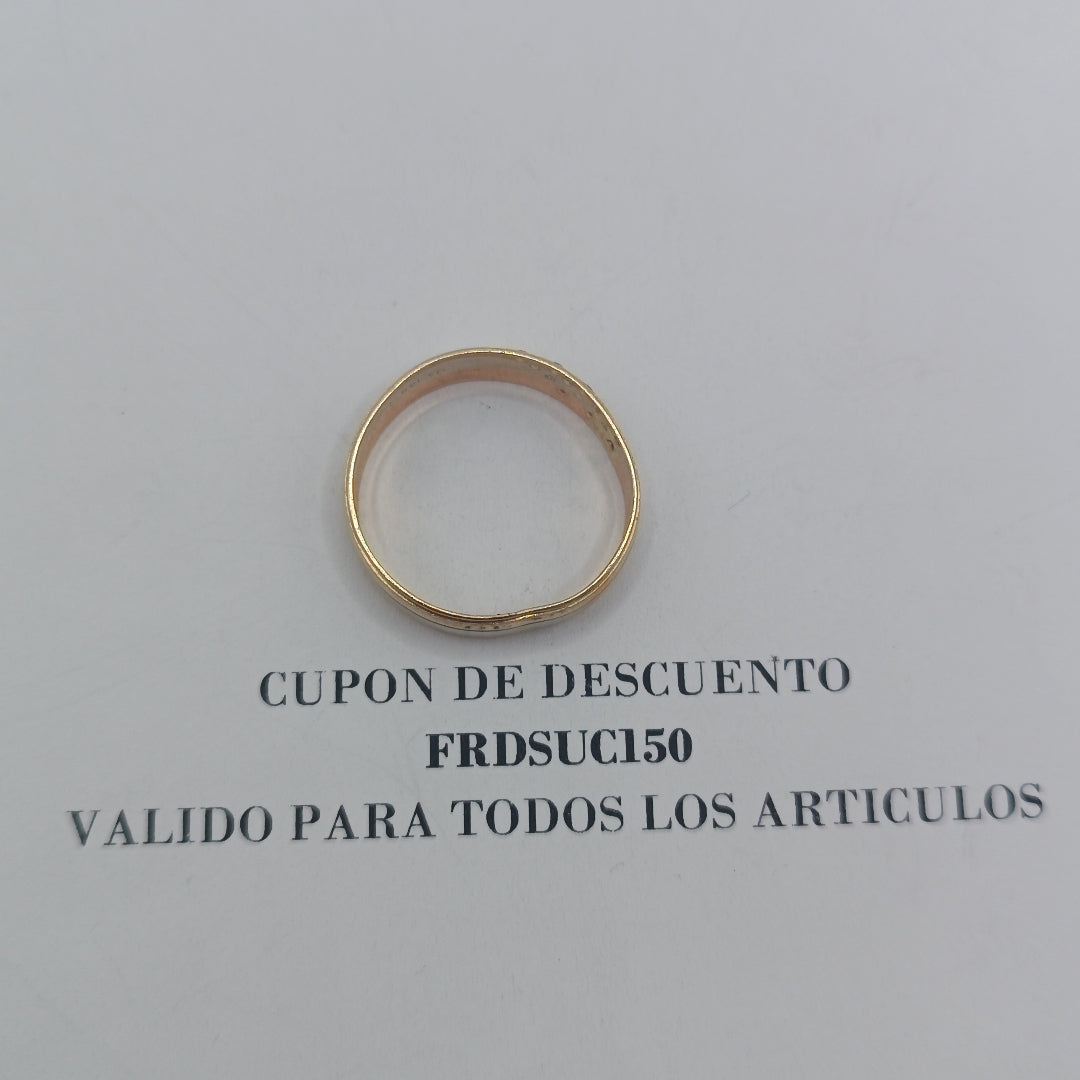 ANILLO ORO COMBINADO 14 K 3.3 GRMS (SEMINUEVO)