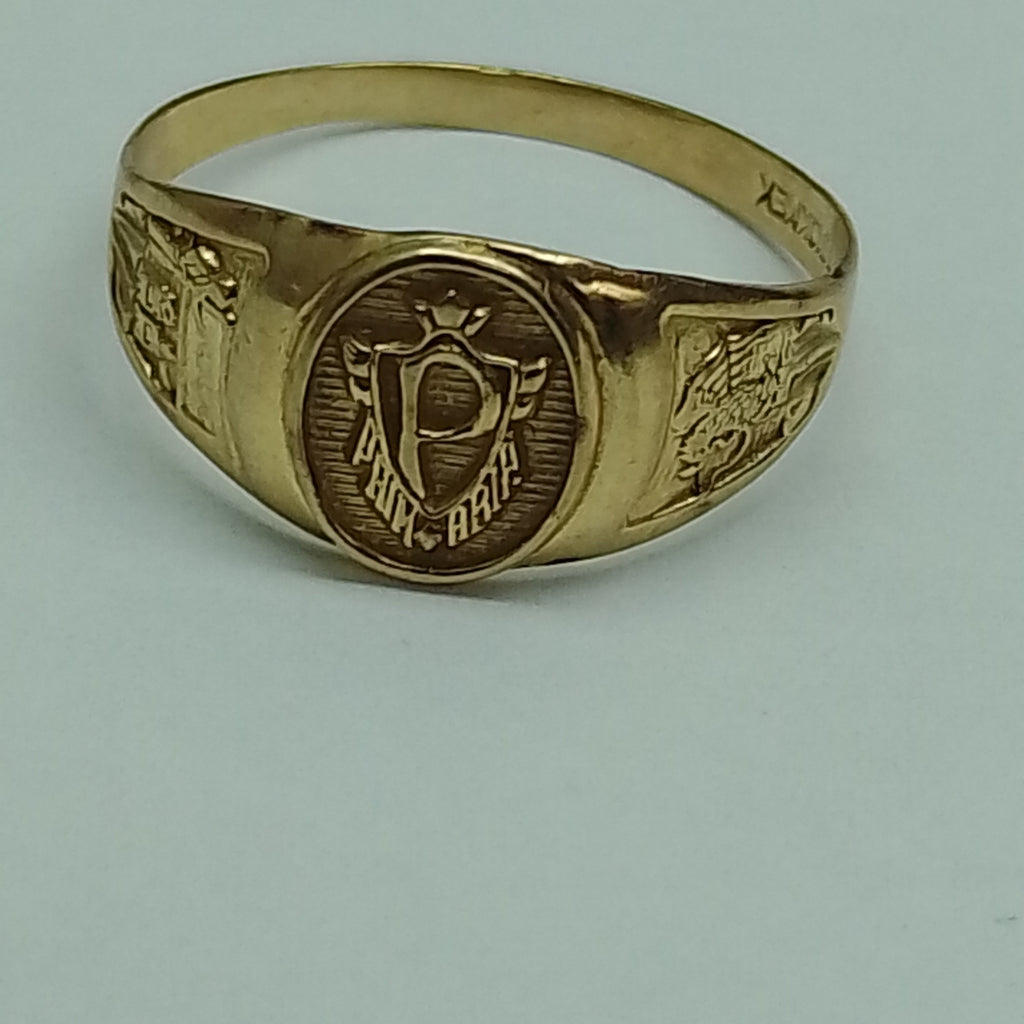 ANILLO DE GRADUACIÓN ORO 10 K 1.3 GRMS (SEMINUEVO)