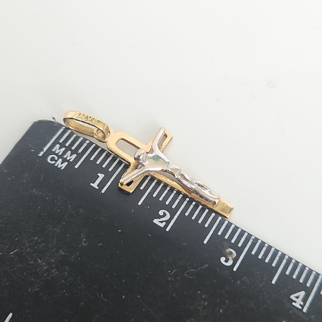 CRUCIFIJO ORO COMBINADO 14 K 0,90 GRMS (SEMINUEVO)
