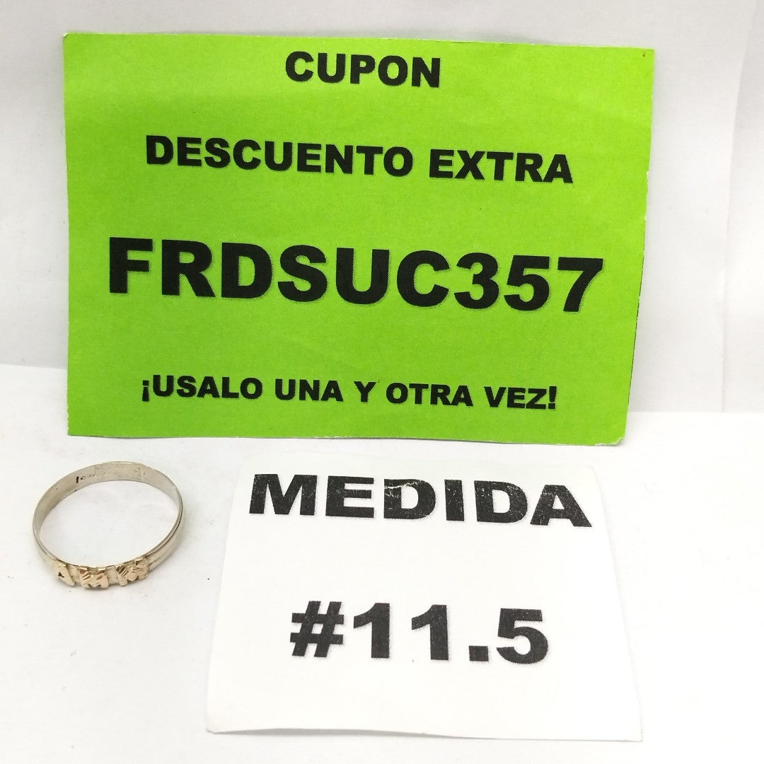 ARGOLLA ORO, ORO BLANCO 14 K 2.5 GRMS (SEMINUEVO)