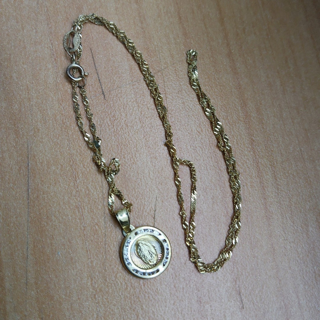 CADENA, MEDALLA RELIGIOSA ORO 10 K 1.5 GRMS (SEMINUEVO)