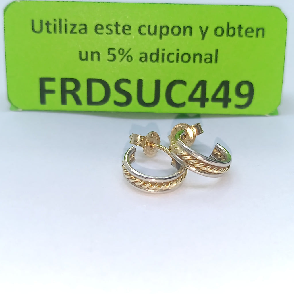 ARRACADAS PAR ORO 14 K 1.9 GRMS (SEMINUEVO)