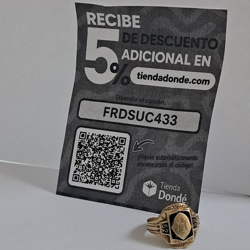 ANILLO DE GRADUACIÓN ORO 10 K 5,40 GRMS (SEMINUEVO)