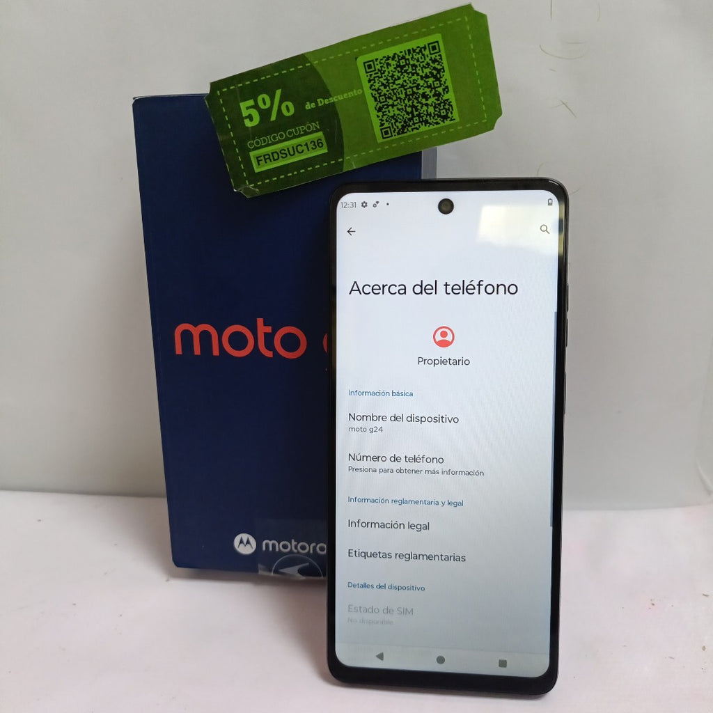 CELULAR MOTOROLA MOTO G24 XT2423-1 (2024) 256 GB 4 GB RAM (SEMINUEVO)