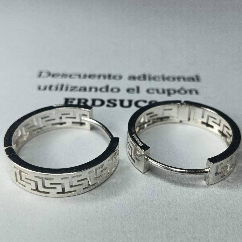 ARETES ARRACADAS GRECAS PLATA .925 4.13 GR (NUEVO)