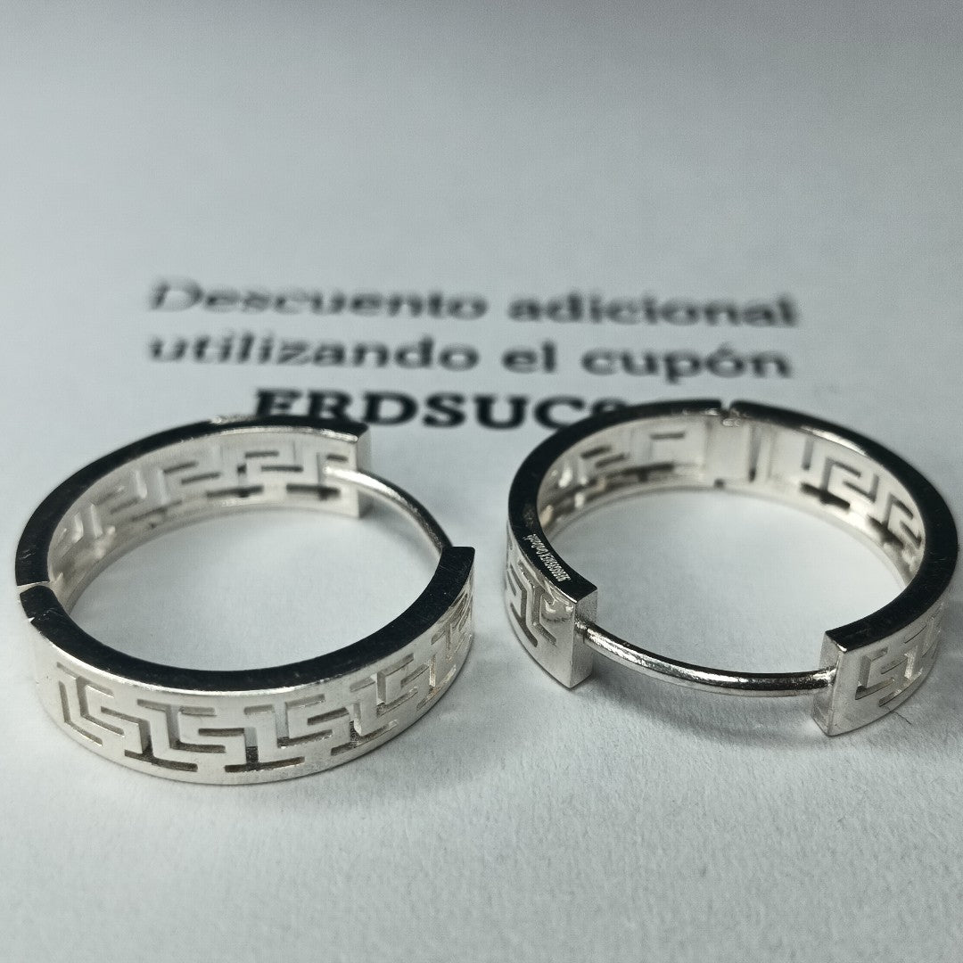ARETES ARRACADAS GRECAS PLATA .925 4.13 GR (NUEVO)