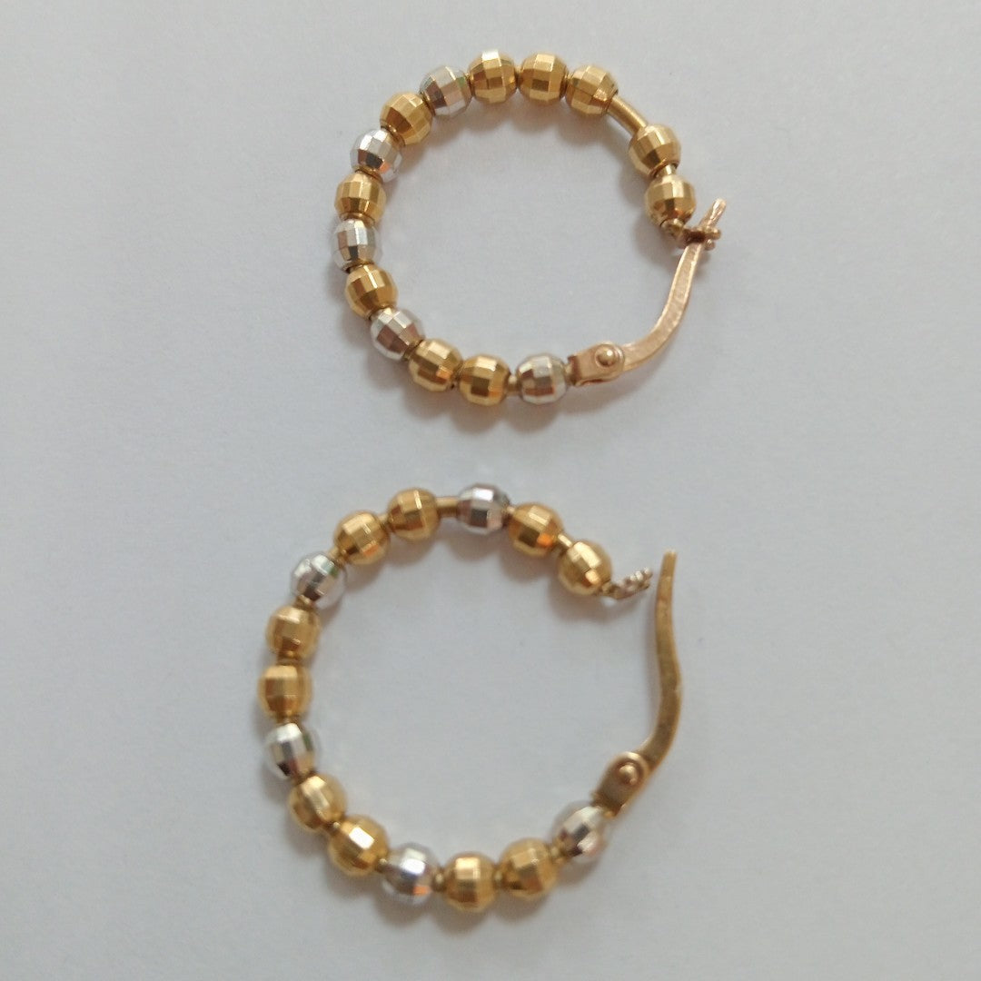 ARRACADAS PAR ORO COMBINADO 14 K 3.3 GRMS (SEMINUEVO)