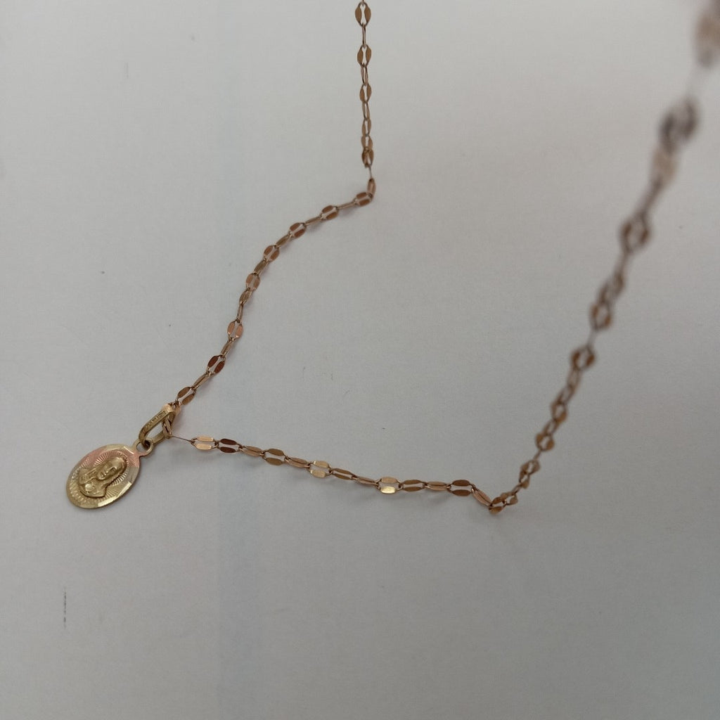 CADENA, MEDALLA RELIGIOSA ORO 10 K 1.4 GRMS (SEMINUEVO)