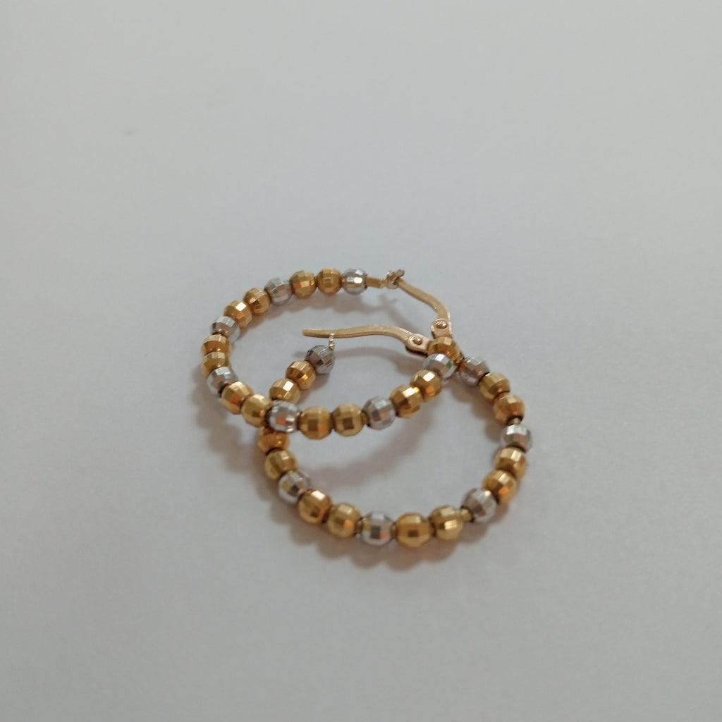 ARRACADAS PAR ORO COMBINADO 14 K 4.5 GRMS (SEMINUEVO)