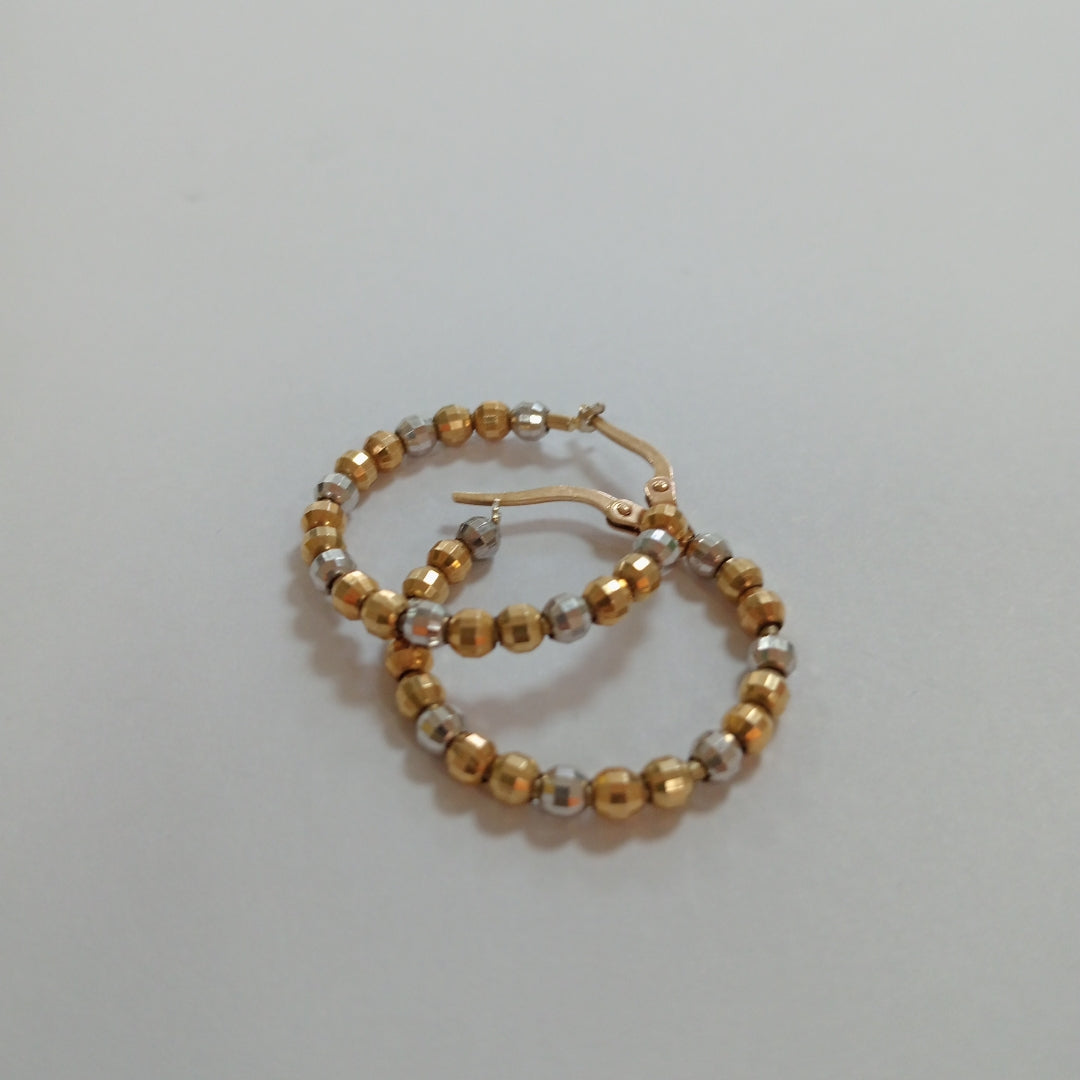 ARRACADAS PAR ORO COMBINADO 14 K 4.5 GRMS (SEMINUEVO)