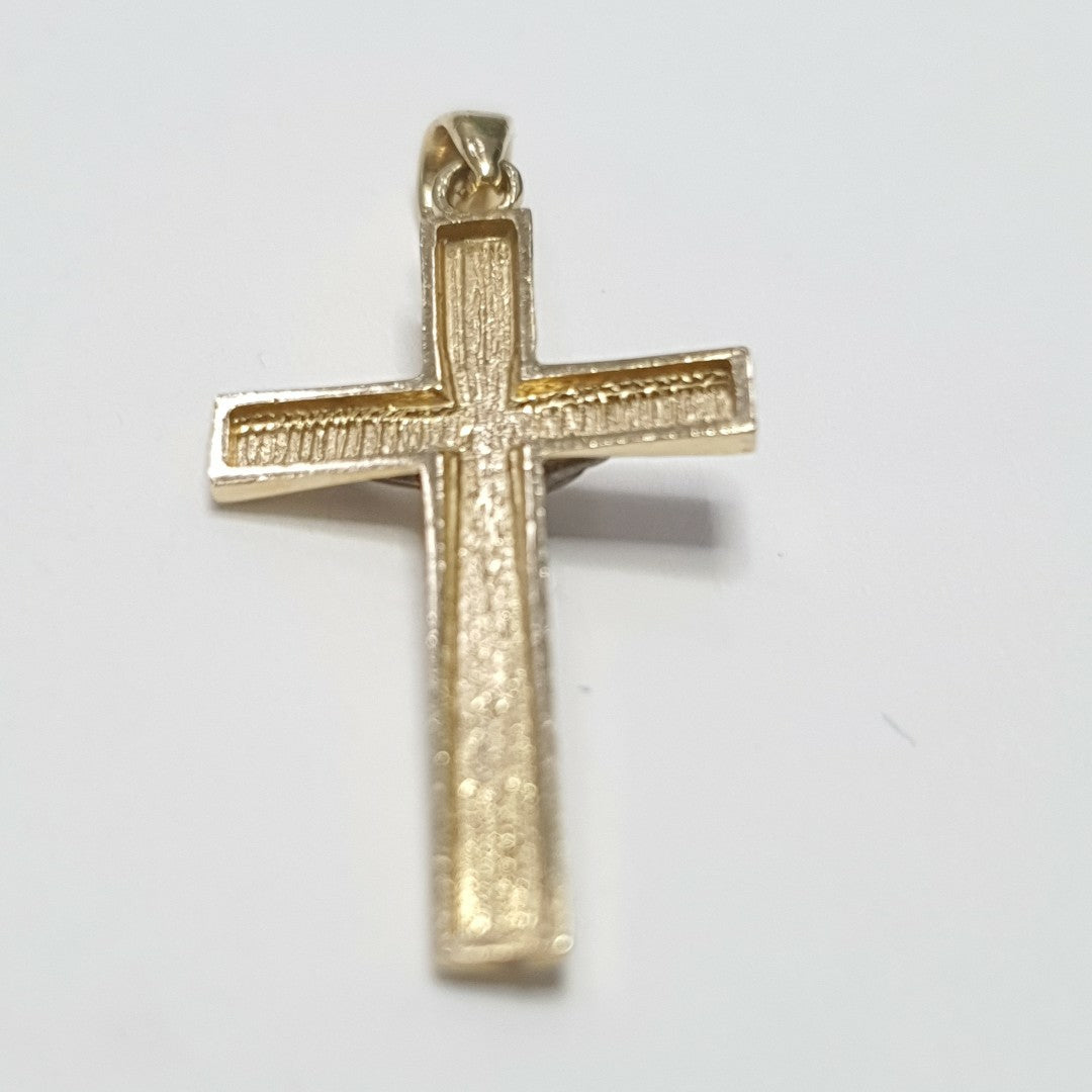 CRUCIFIJO ORO, ORO BLANCO 14 K 1.3 GRMS (SEMINUEVO)