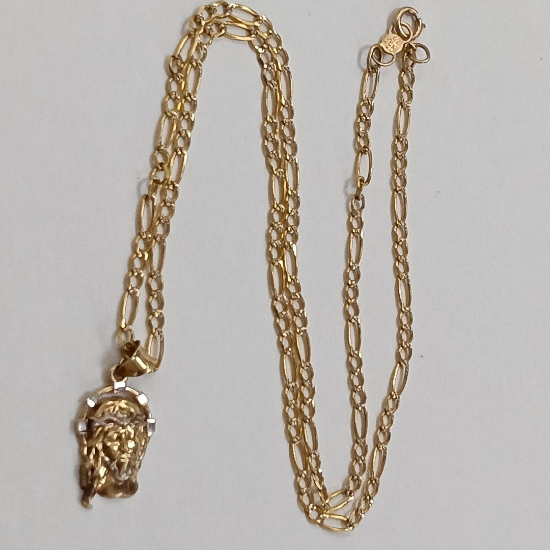 CADENA, MEDALLA RELIGIOSA ORO 10 K 4.2 GRMS (SEMINUEVO)